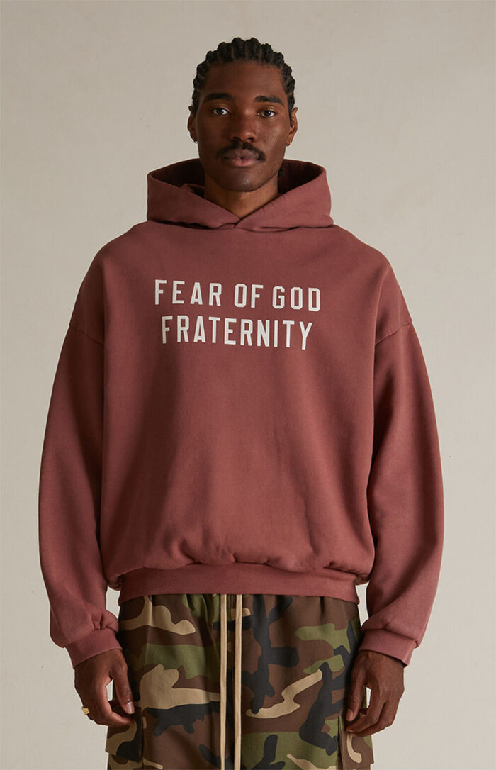 Fear of God Essentials Crimson Heavy Fleece Hoodie