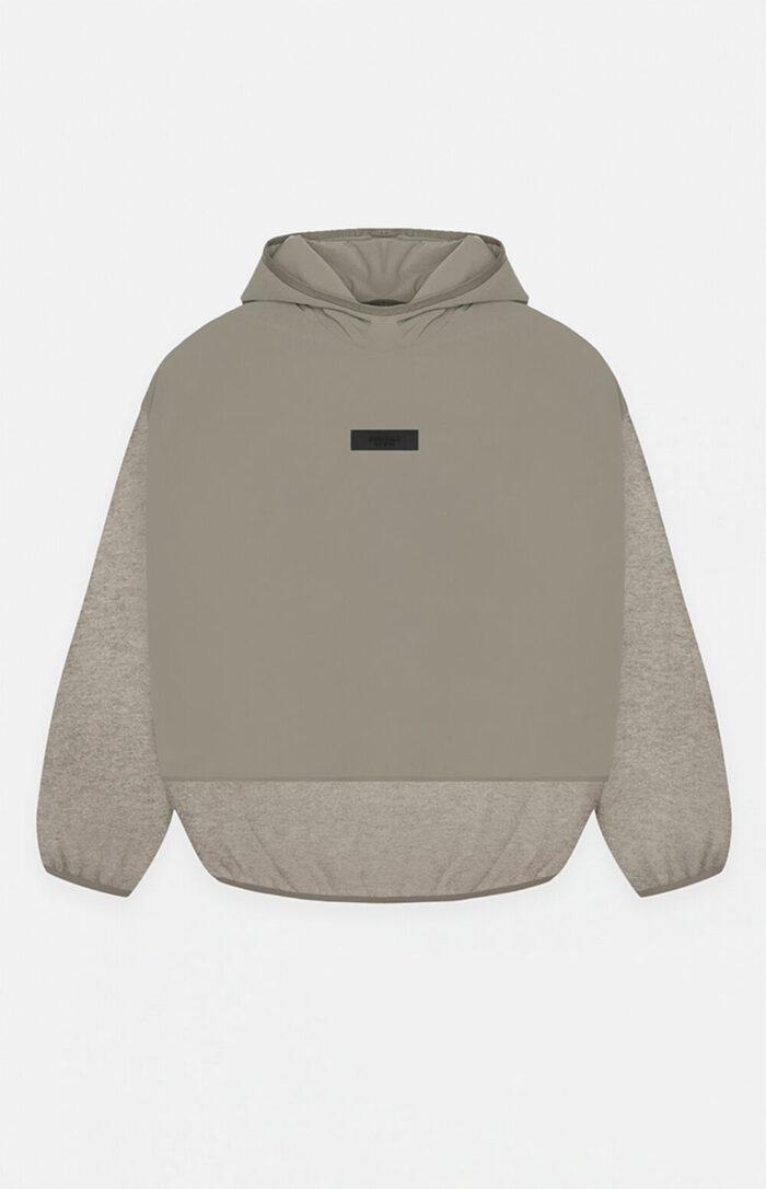 Fear of God Essentials Dust Heather Grey Nylon Fleece Hooded Sweatshirt