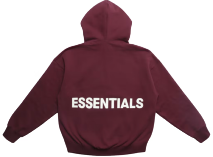 Fear of God Essentials Printed Graphic Pullover Hoodie Burgundy