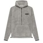 Fear Of God Essentials Polar Fleece Half Zip Hoodie Dark Oatmeal